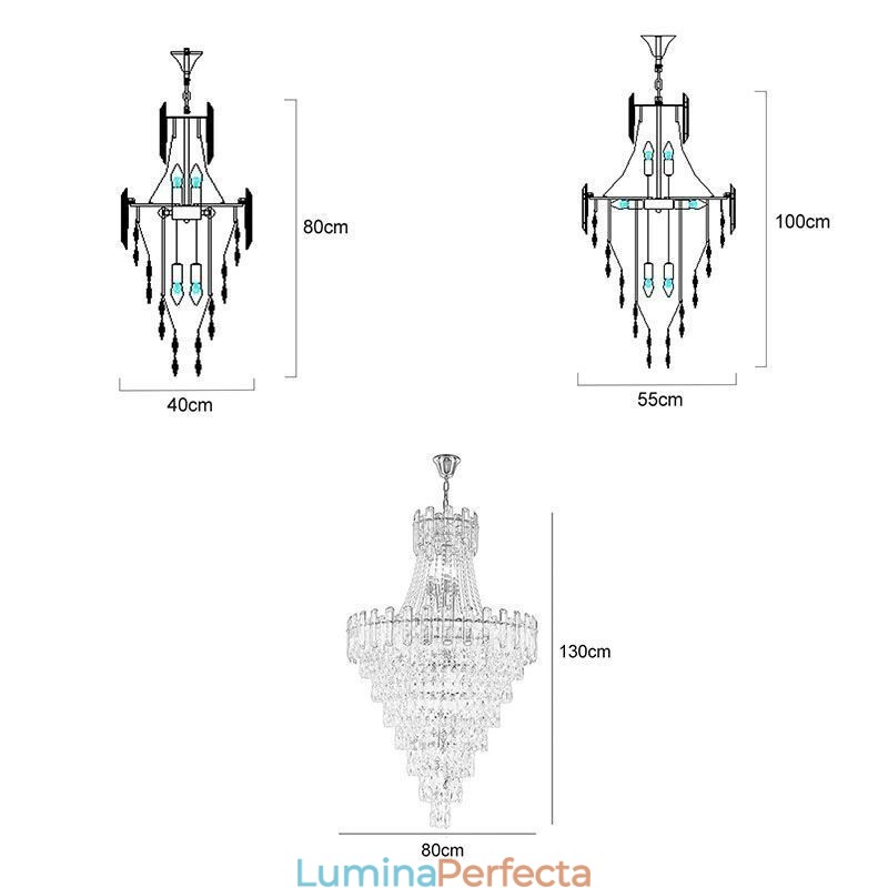 Lampă suspendată modernă, elegantă, din cristal, suspendată conică