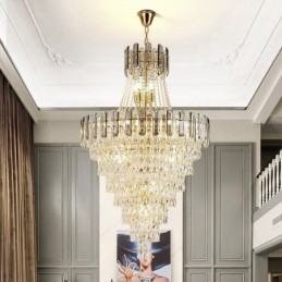 Lampă suspendată modernă, elegantă, din cristal, suspendată conică