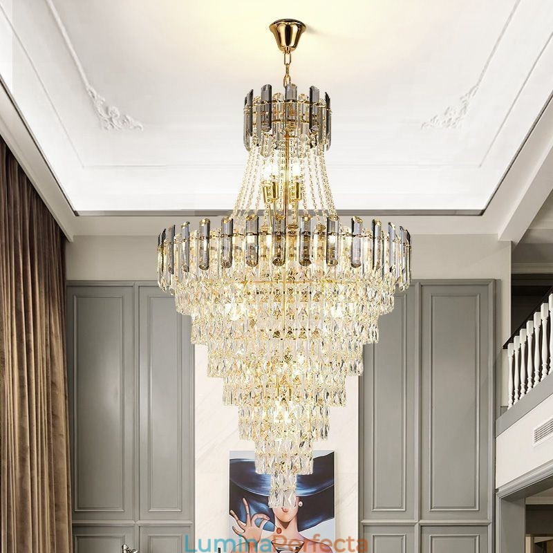 Lampă suspendată modernă, elegantă, din cristal, suspendată conică