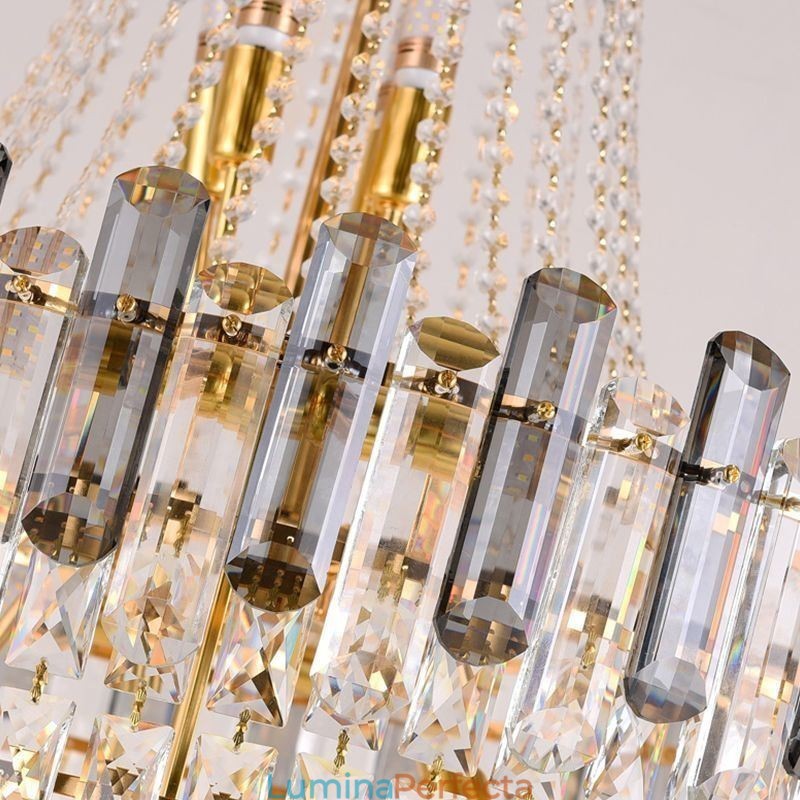 Lampă suspendată modernă, elegantă, din cristal, suspendată conică