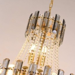 Lampă suspendată modernă, elegantă, din cristal, suspendată conică