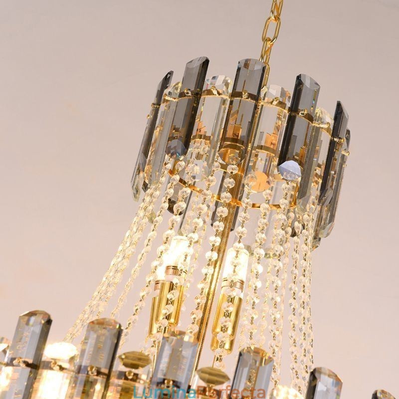 Lampă suspendată modernă, elegantă, din cristal, suspendată conică