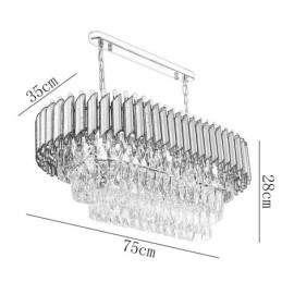Plafoniera ovală cu pandantiv din cristal