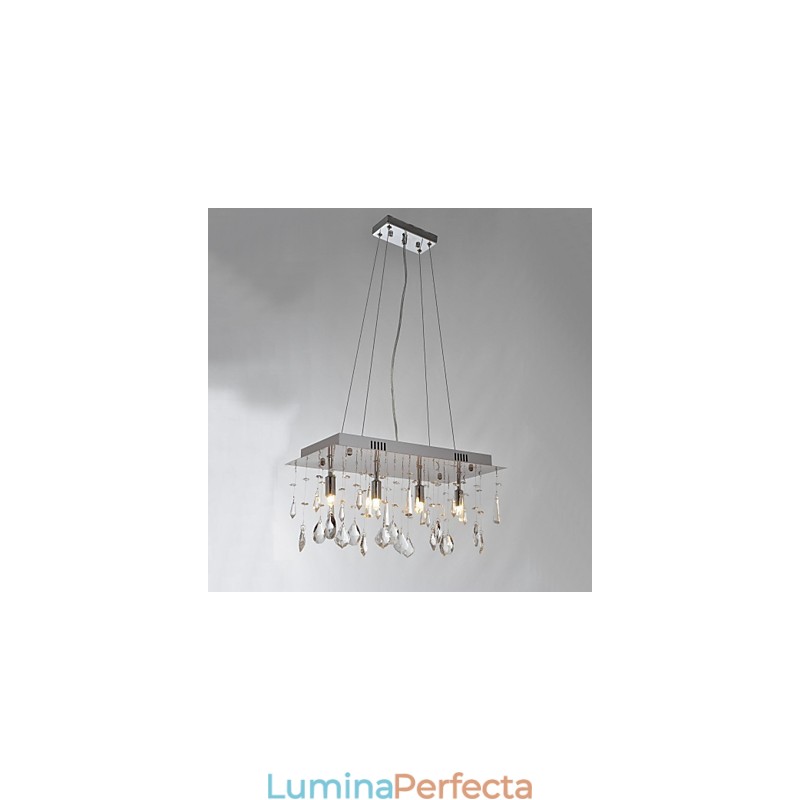 Candelabru tradițional din metal cromat din cristal