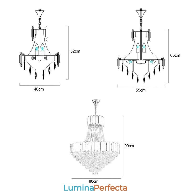 Plafoniera suspendată modernă Crystal Gold K9