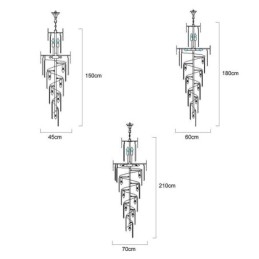 Lampă suspendată de tavan înalt de cristal european Scări
