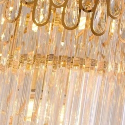 Lampă suspendată de tavan înalt de cristal european Scări