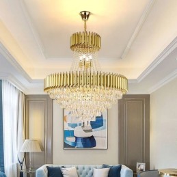 Lumină modernă cu pandantiv din cristal Lampă rotundă de tavan Lumini suspendate