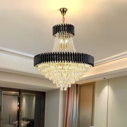 Lumină modernă cu pandantiv din cristal Lampă rotundă de tavan Lumini suspendate