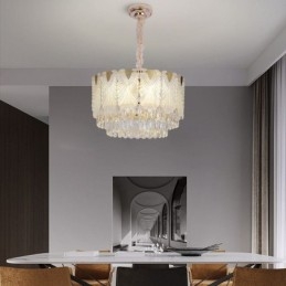 Lumină suspendată din cristal Corp de iluminat de tavan rotund din dantelă