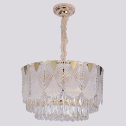 Lumină suspendată din cristal Corp de iluminat de tavan rotund din dantelă