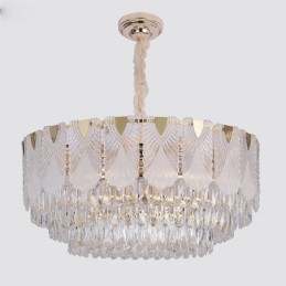 Lumină suspendată din cristal Corp de iluminat de tavan rotund din dantelă