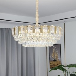 Plafoniera rotundă cu pandantiv din cristal