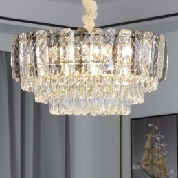 Plafoniera rotundă din cristal