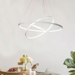 Lampă suspendată modernă din aluminiu negru cu 3 inele