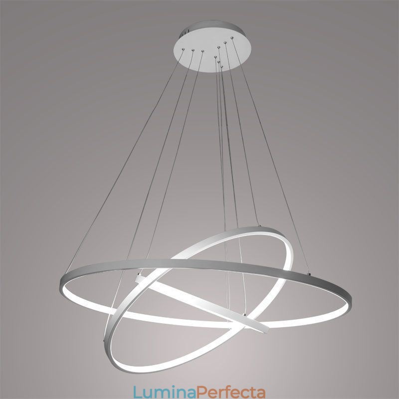 Lampă suspendată modernă din aluminiu negru cu 3 inele