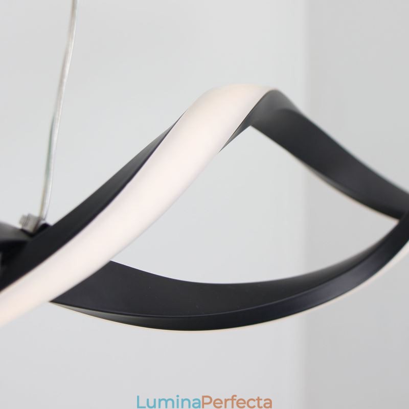 Lumină suspendată modernă Lumini suspendate în formă de val negru