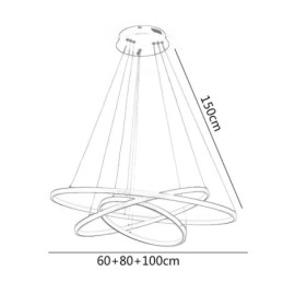 Pendant Lampă Modern Candelabru Iluminat Plafoniera 3 Inele