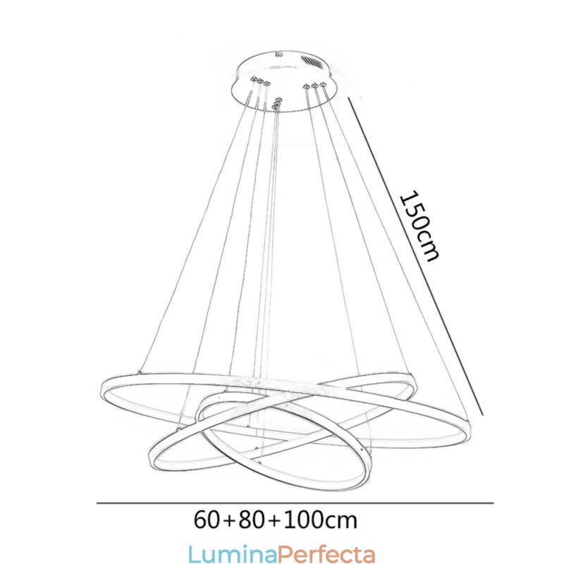 Pendant Lampă Modern Candelabru Iluminat Plafoniera 3 Inele
