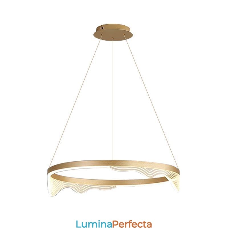 Lampă suspendată nordică din aluminiu Golden Wave Ripple