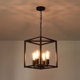 Lampă suspendată modernă, simplă, cușcă de fier