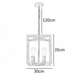 Lampă suspendată modernă, simplă, cușcă de fier