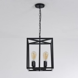 Lampă suspendată modernă, simplă, cușcă de fier