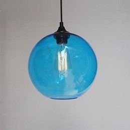 Pandantiv modern din sticlă cu design rotund albastru Bubble