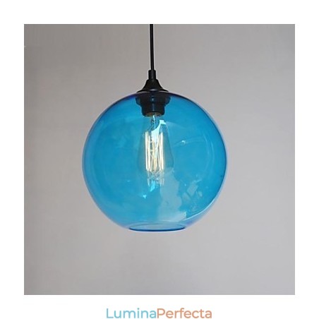 Pandantiv modern din sticlă cu design rotund albastru Bubble Pandantiv modern din sticlă cu design rotund albastru Bubble