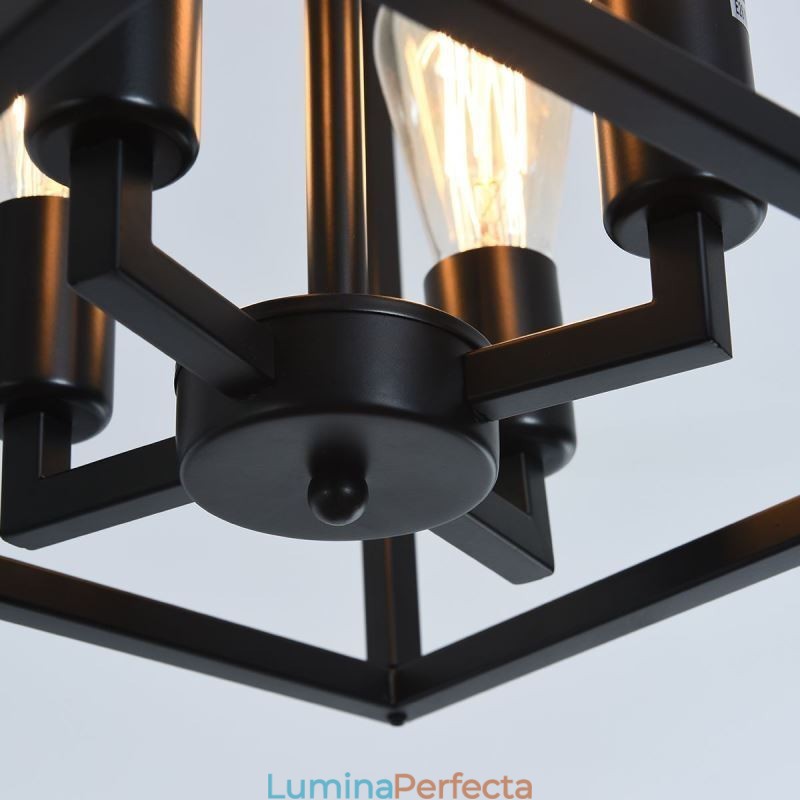 Lampă suspendată modernă, simplă, cușcă de fier