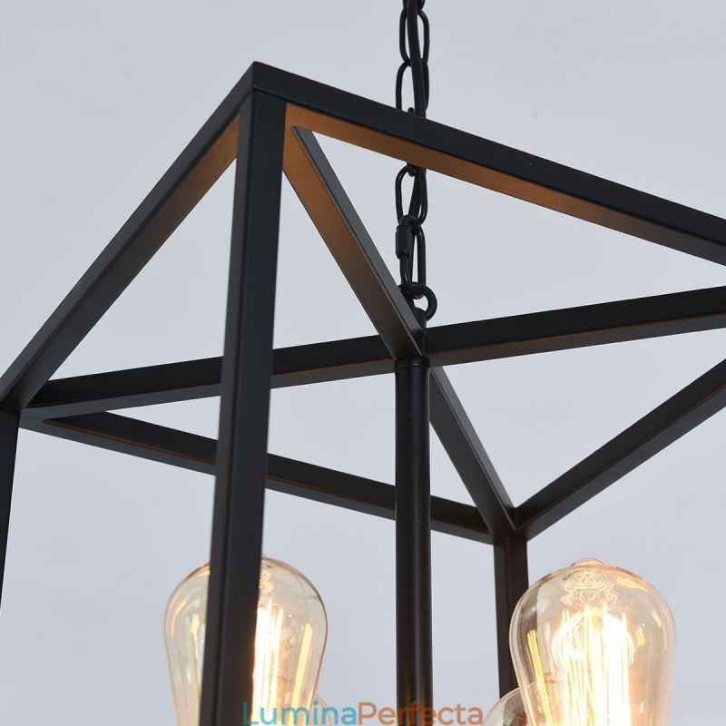Lampă suspendată modernă, simplă, cușcă de fier