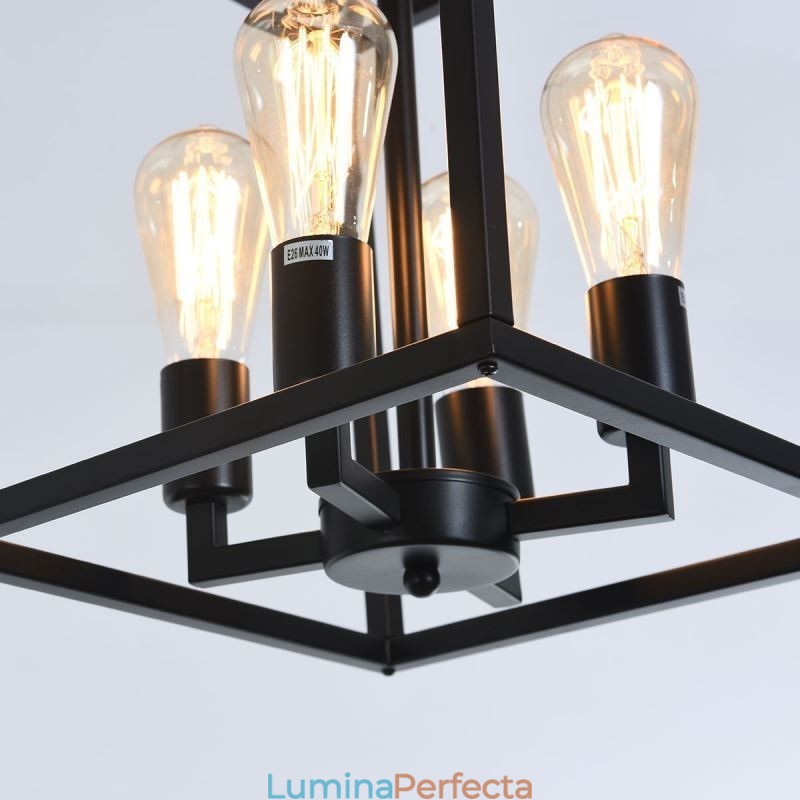 Lampă suspendată modernă, simplă, cușcă de fier