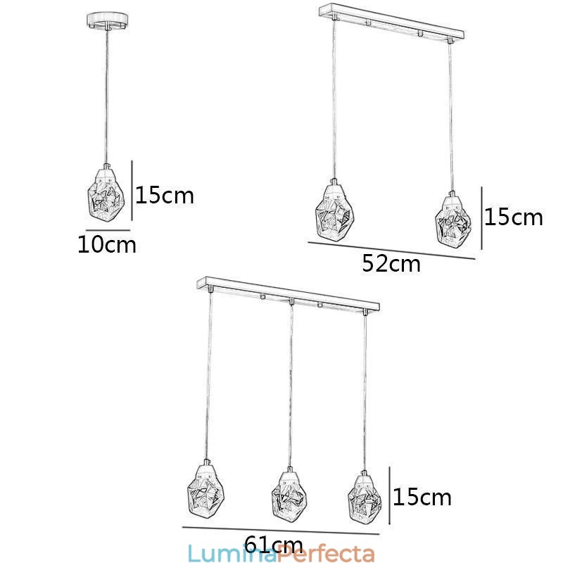 Plafoniera cu mini bilă simplă de cristal