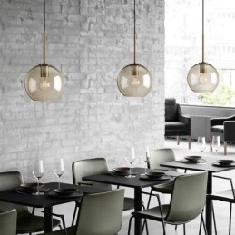 Lampă suspendată din sticlă Lumină decorativă din sticlă de culoare cognac minimalistă