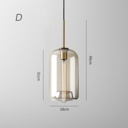 Lampă suspendată din sticlă Lumină decorativă din sticlă de culoare cognac minimalistă