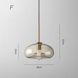 Lampă suspendată din sticlă Lumină decorativă din sticlă de culoare cognac minimalistă