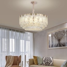 Lumină suspendată din cristal Corp de iluminat de tavan rotund din dantelă