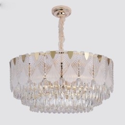 Lumină suspendată din cristal Corp de iluminat de tavan rotund din dantelă
