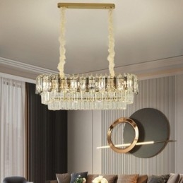 Lumină suspendată dreptunghiulară Plafoniera din cristal