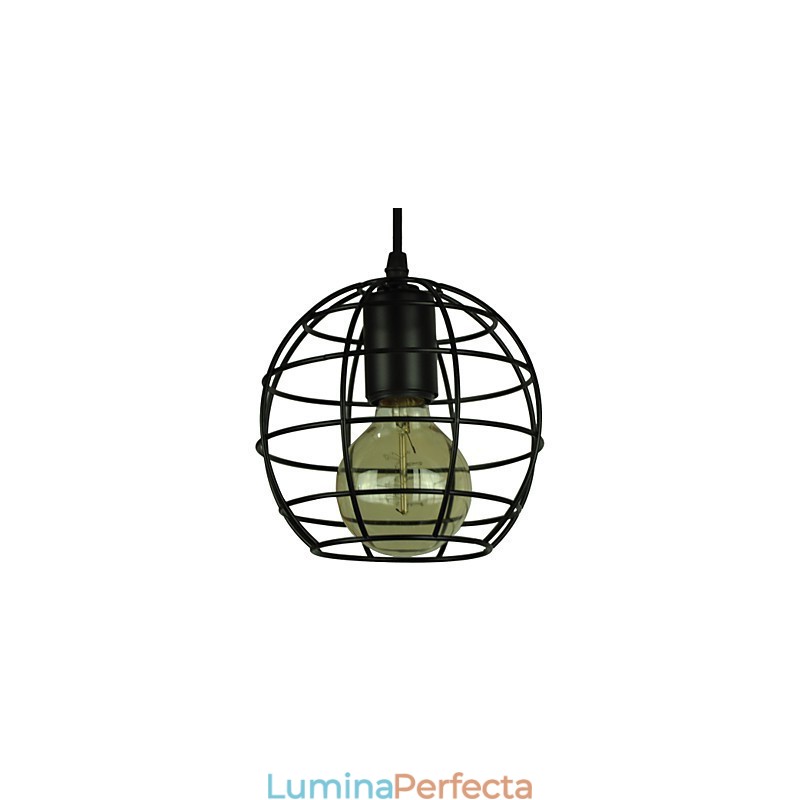Candelabru de epocă în stil european în formă de glob pentru lumina suspendată neagră