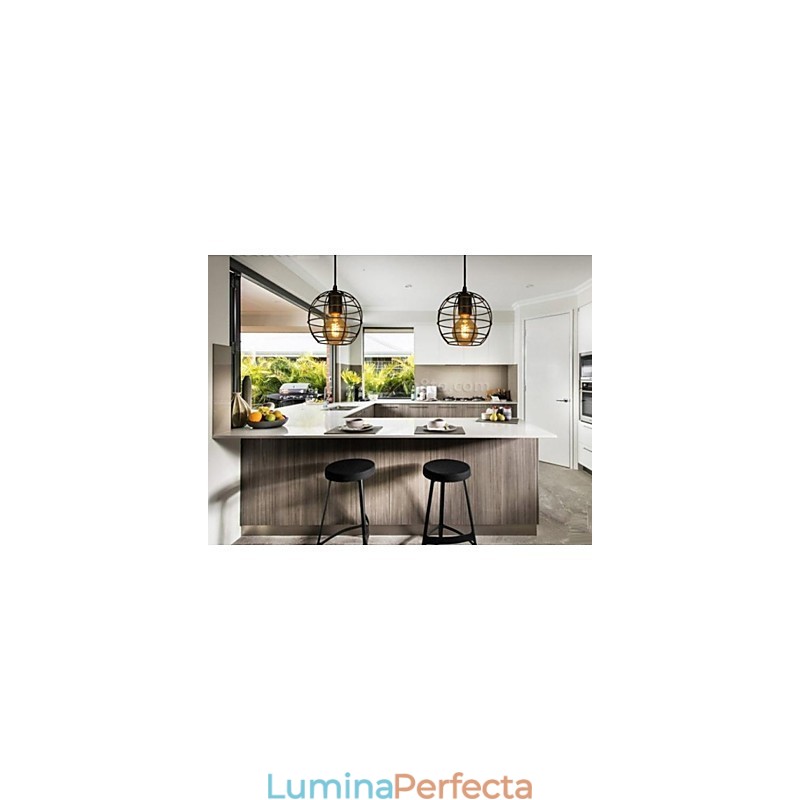 Candelabru de epocă în stil european în formă de glob pentru lumina suspendată neagră
