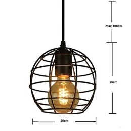 Candelabru de epocă în stil european în formă de glob pentru lumina suspendată neagră