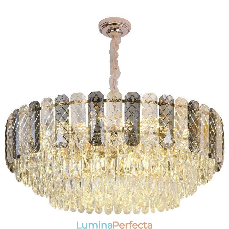 Plafoniera rotundă din cristal