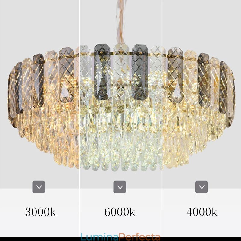 Plafoniera rotundă din cristal