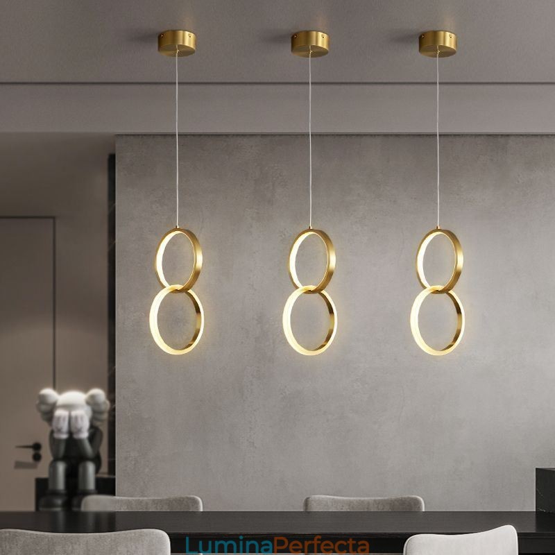 Lampă suspendată Inele din alamă Corp de iluminat decorativ