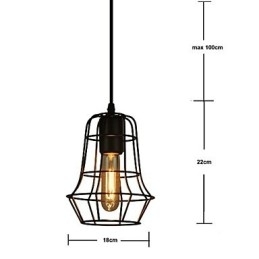 Candelabru de epocă în stil european elegant pentru lumina suspendată neagră