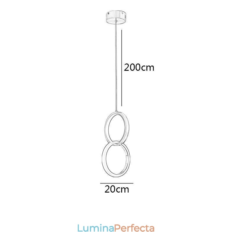 Lampă suspendată Inele din alamă Corp de iluminat decorativ