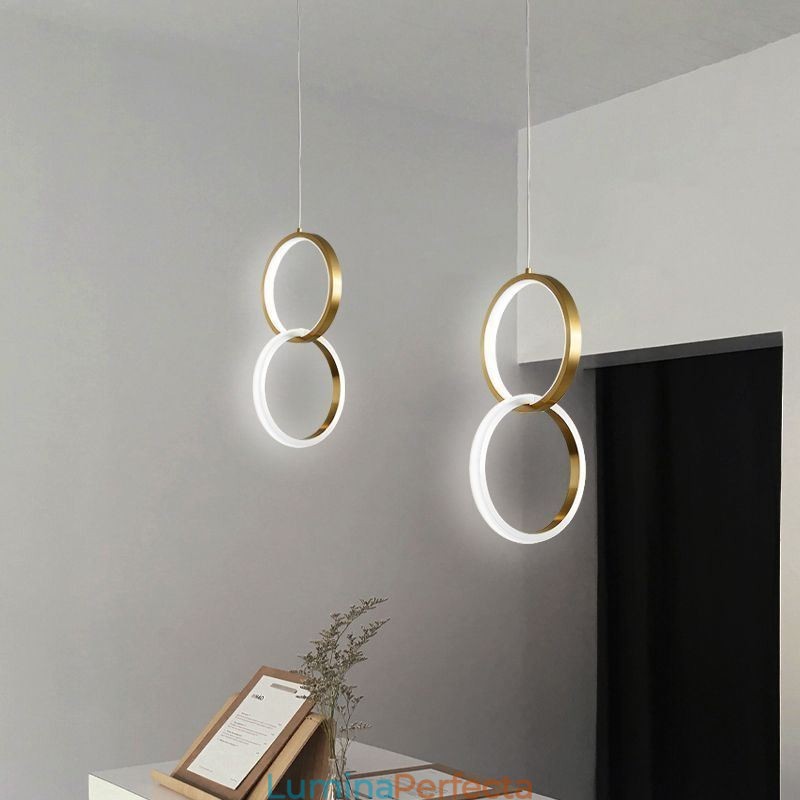Lampă suspendată Inele din alamă Corp de iluminat decorativ