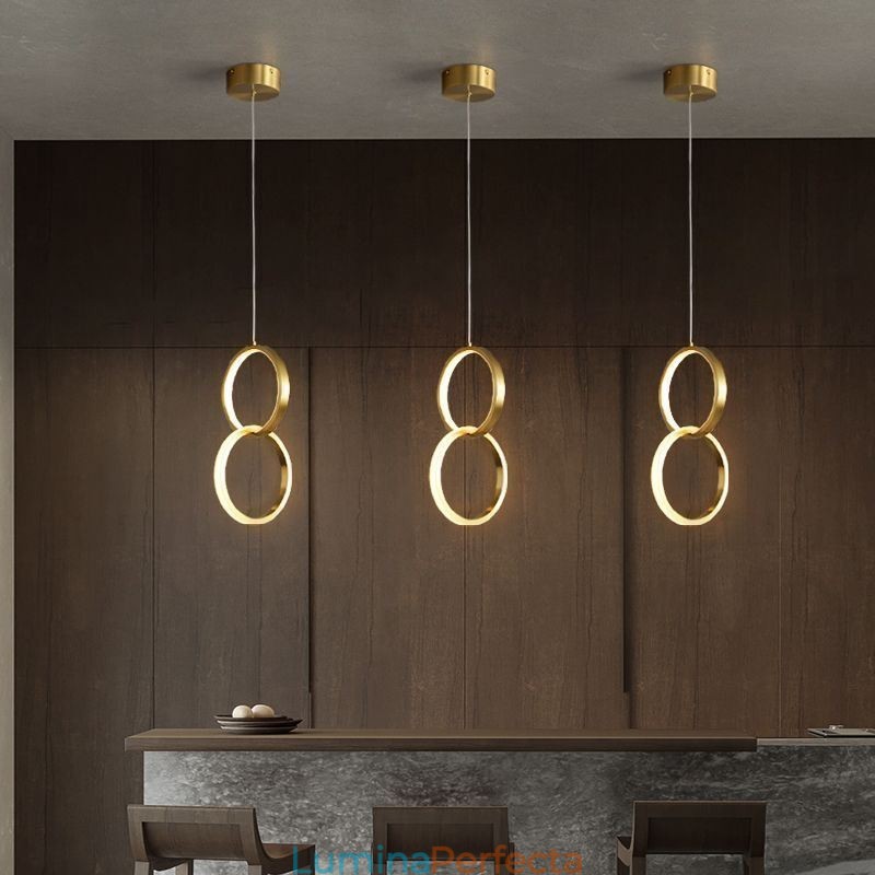 Lampă suspendată Inele din alamă Corp de iluminat decorativ