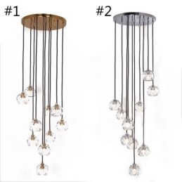 Plafoniera modernă de cristal în formă de minge de fotbal